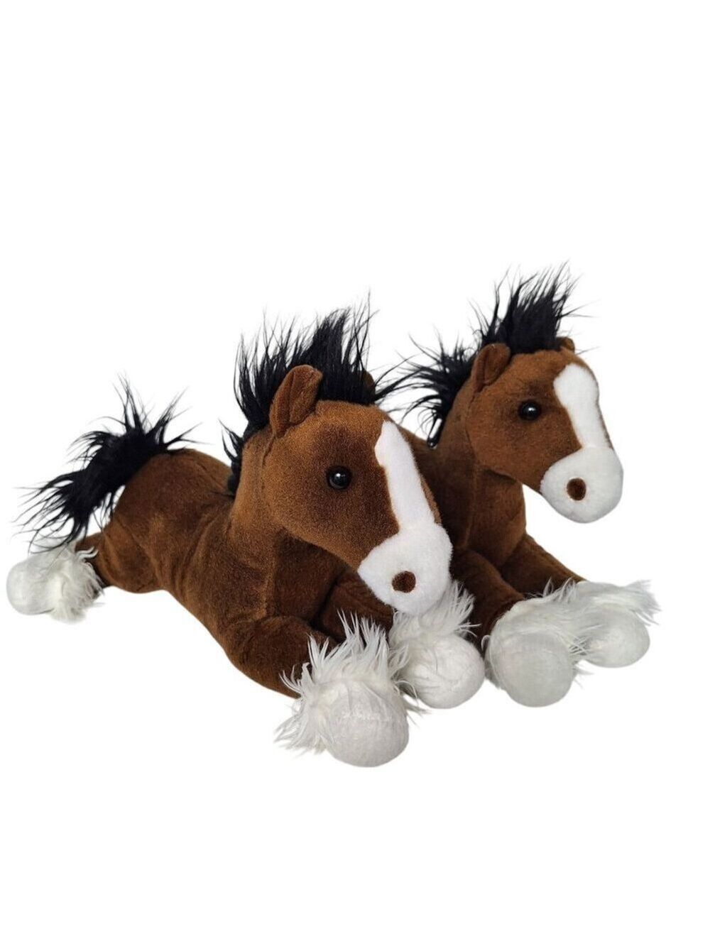 Aurora World Clydesdale Horse Plush Brown White 13 Inch